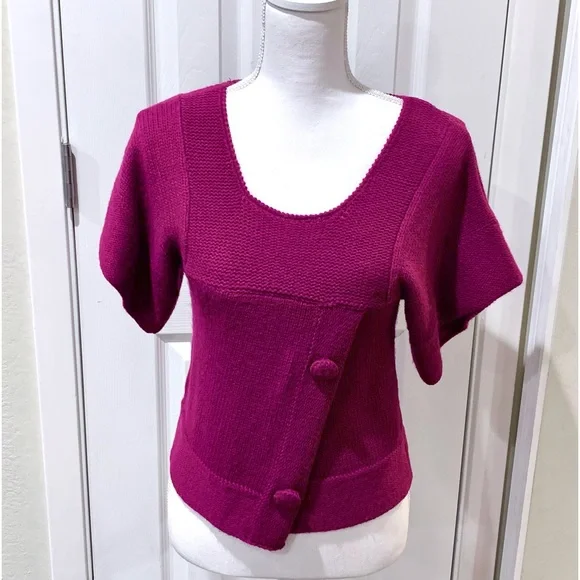🎉Host Pick🎉 Boutique Women’s Fuchsia sweater short sleeves Size Small NWOT - Picture 4 of 6